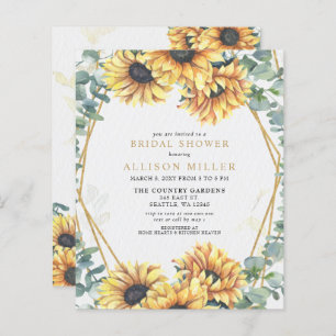 Papier Invitation de la nuptiale Sunflower Gold Budget