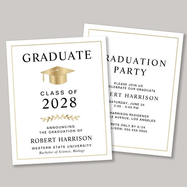 Papier Invitation de la partie de diplôme du collège budg (Créateur téléchargé)