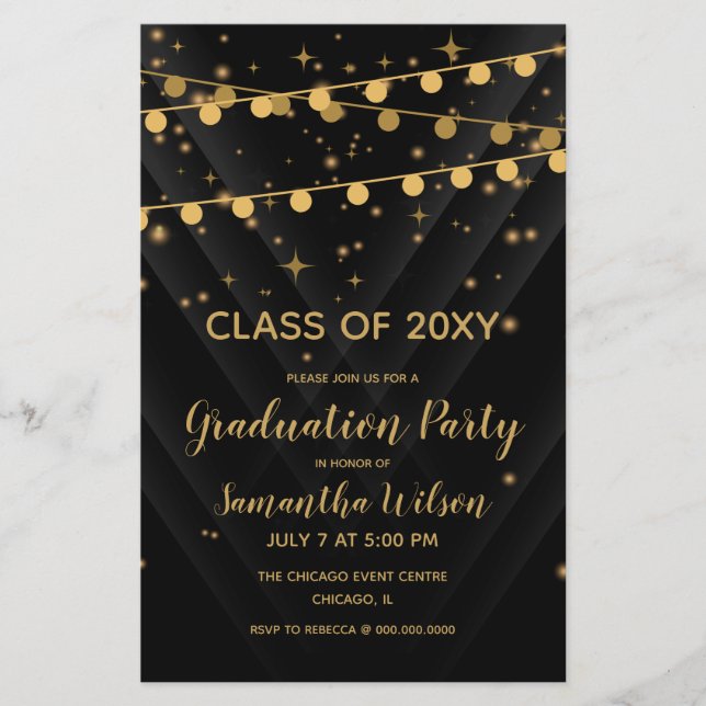 Papier Invitation de la partie de graduation de la chaîne (Devant)
