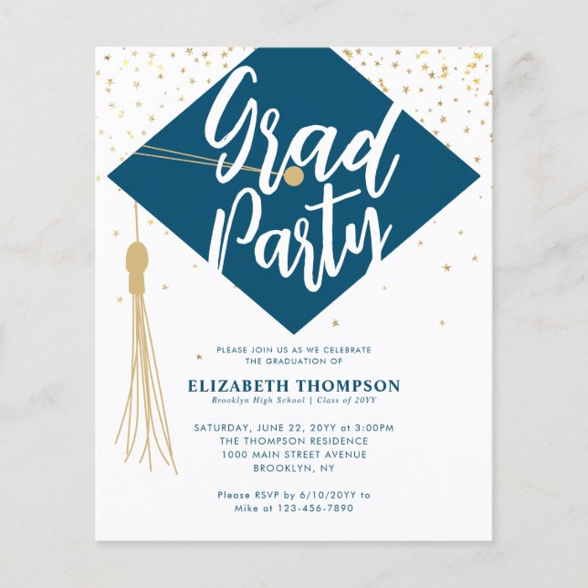 Papier Invitation de la partie de graduation de la photo  (Devant)