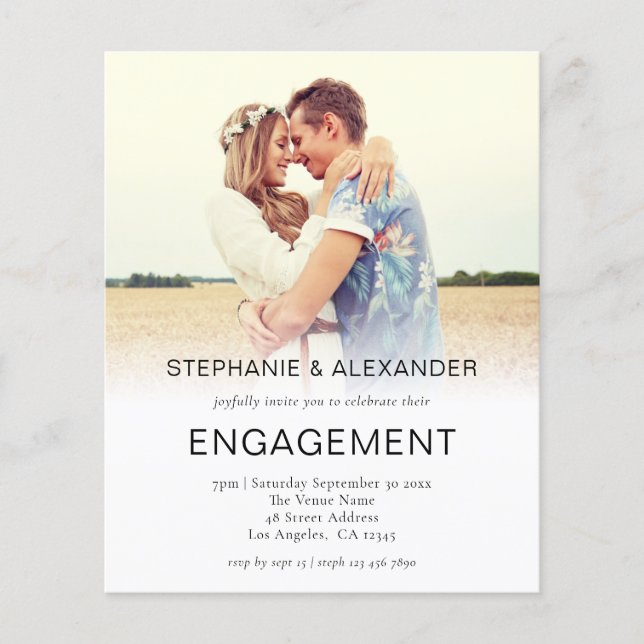 Papier Invitation de la partie de l'engagement sur le bud (Devant)