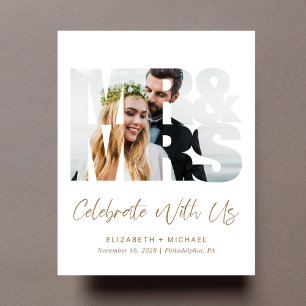 Papier Invitation de la réception de mariage avec un scri