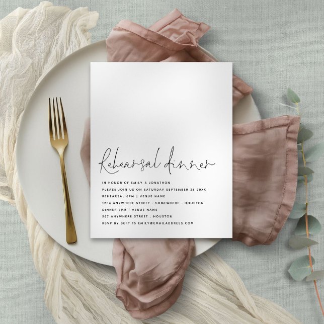 Papier Invitation de la répétition noir blanc du script b (Budget priced smaller 4.5 x 5.6" alternative)