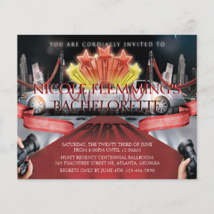 Papier Invitation de la soirée Bachelorette Tapis Rouge