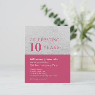 Papier Invitation de l'anniversaire d'entreprise argent e