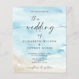 Papier Invitation de mariage à la plage d'été sur l'océan