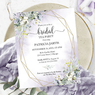 Papier Invitation de mariage à thé au budget Eucalyptus