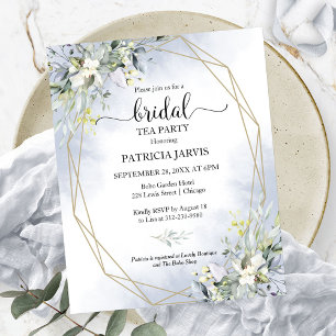 Papier Invitation de mariage à thé au budget Eucalyptus