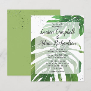 Papier Invitation de mariage aquarelle tropicale pas chèr