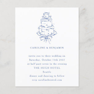 Papier Invitation de mariage avec gâteau de mariage en gr