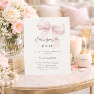 Papier Invitation de mariage avec un nœud rose pour la fê