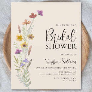 Papier Invitation de mariage bohème fleuri à petit budget