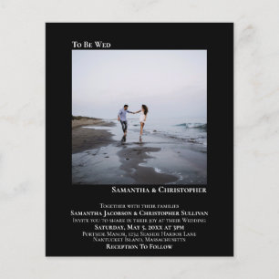 Papier Invitation de mariage BUDGET noir photo minimalist