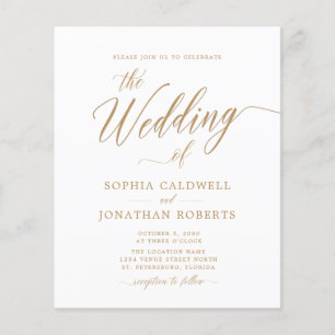 Papier Invitation de mariage calligraphiée Budget Tout co