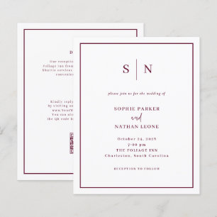 Papier Invitation de mariage chic et minimale à code QR p