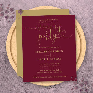 Papier Invitation de mariage de soirée pas chère en Bourg