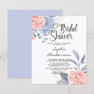 Papier Invitation de mariage élégante à l'aquarelle flora