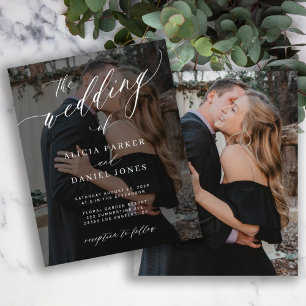 Papier Invitation de mariage élégante avec écriture manus