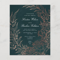 Invitation de mariage en bronze pour une couronne