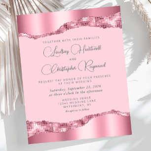 Papier Invitation de mariage en carreaux de miroir à pail