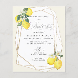 Papier Invitation de mariage estival citron budget