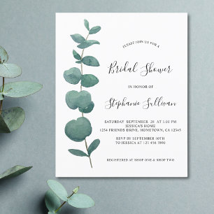 Papier Invitation de mariage eucalyptus économique