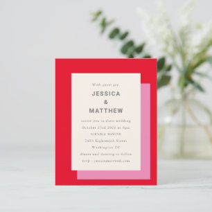 Papier Invitation de mariage géométrique audacieuse rose