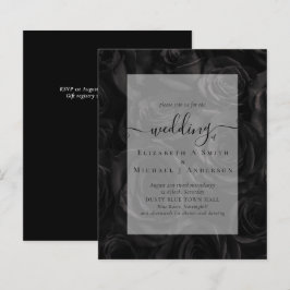 Papier Invitation de mariage gothique aux roses noires