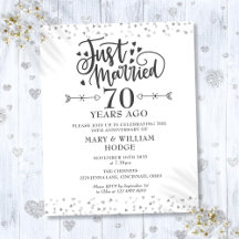 Invitation de mariage juste budgétaire 70e anniver