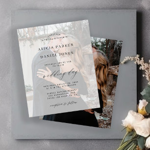 Papier Invitation de mariage moderne avec superposition d