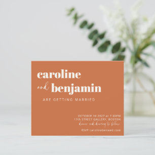 Papier Invitation de mariage moderne chic terracotta auda