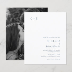 Papier Invitation de mariage moderne et budget monogramme