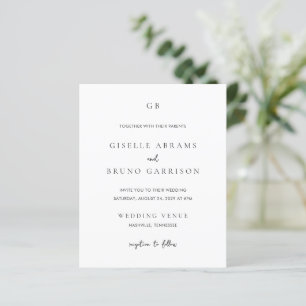 Papier Invitation de mariage moderne minimaliste