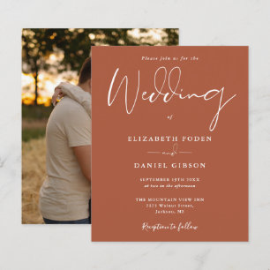 Papier Invitation de mariage photo en terre cuite pas che