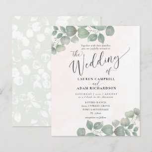 Papier Invitation de mariage rustique à petit budget Euca
