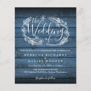 Papier Invitation de mariage rustique en bois à feuillage