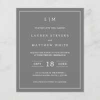 Invitation de mariage simple et économique avec mo