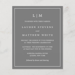 Papier Invitation de mariage simple et économique avec mo