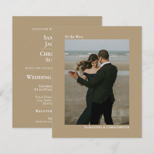 Papier Invitation de mariage simple mocha tan BUDGET pour