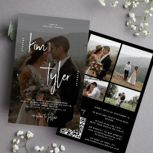 Papier Invitation de mariage tout-en-un en collage photo 