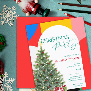 Papier Invitation de Noël Motif Abstrait