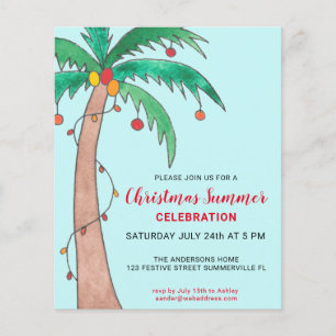 Papier Invitation de Noël pas chère pour une fête d'été s