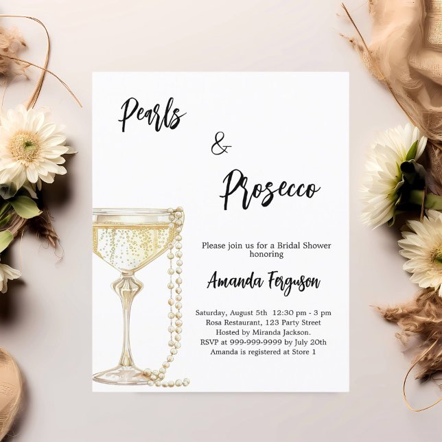 Papier Invitation de Pearls et Prosecco Bridal Show (Créateur téléchargé)