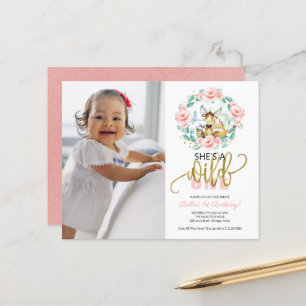 Papier Invitation de premier anniversaire photo pas chère