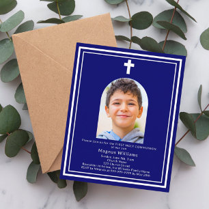 Papier Invitation de première communion avec arche en ble