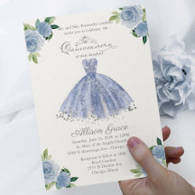 Invitation de Quinceanera de budget bilingue robe 