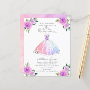 Papier Invitation de Quinceañera de budget Robe de couleu
