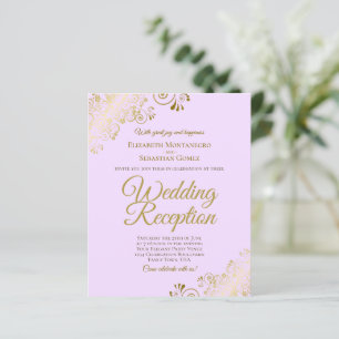 Papier Invitation de réception de mariage au lilas et à l