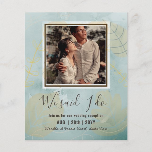 Papier INVITATION De Réception De Mariage BUDGÉTAIRE Avec (Devant)