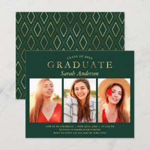 Papier Invitation de remise de diplômes photo Budget Gree